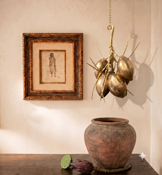 Nariyal – Brass Tender Coconut on Branch