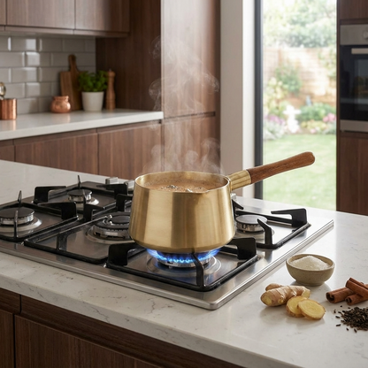 Bronze Chai Pan with a Teak Wooden Handle